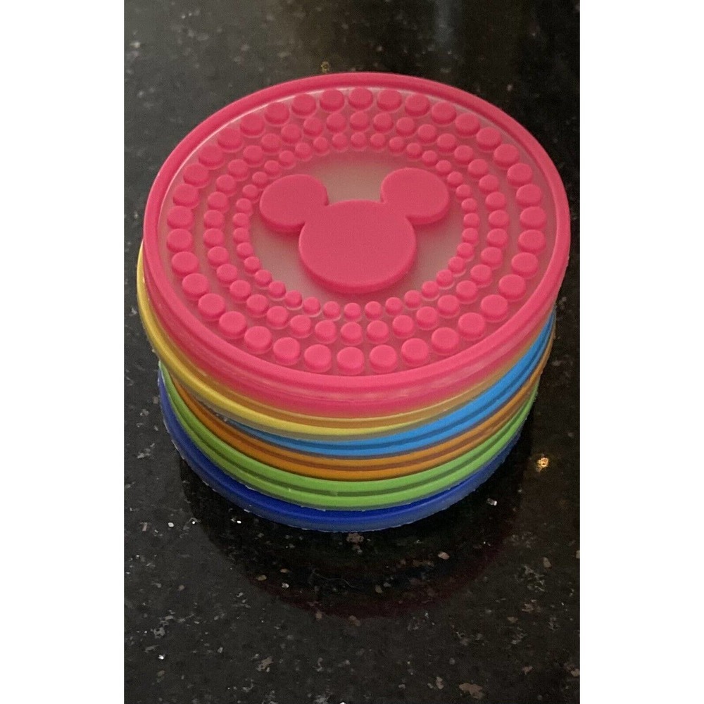 Vintage Disney Flexible Silicone Drink Coasters Mickey Mouse 12 Pieces